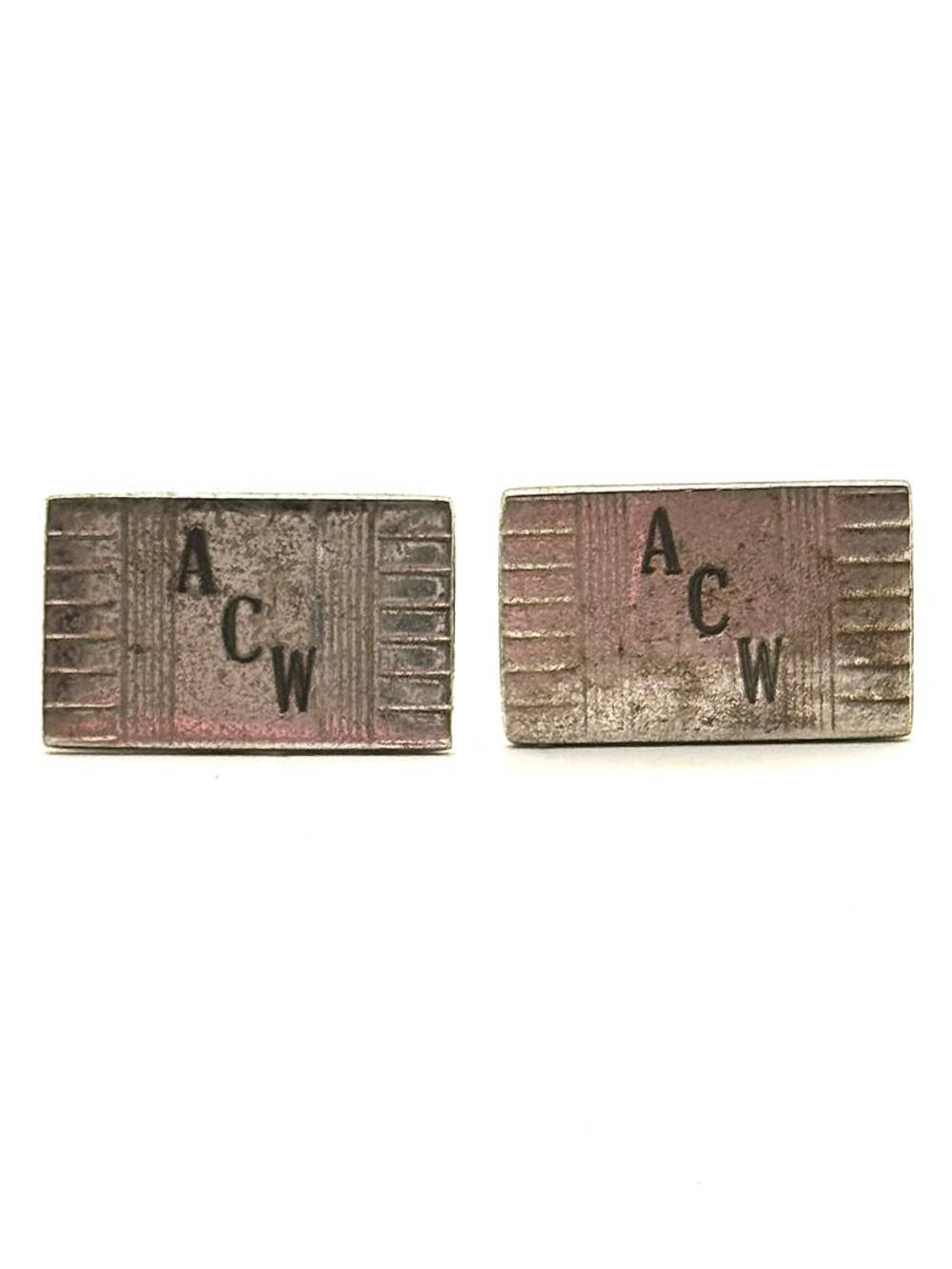 Late 1950s Sterling Silver Cuff Links ACW Cufflinks